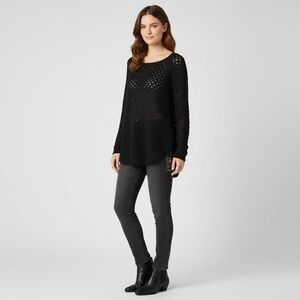 NWT Esperanza Black Open Knit Long Sleeve Sweater XL